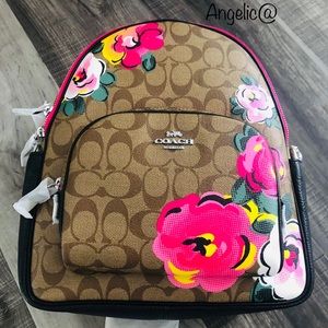 SOLD!!!Coach Court Backpack With Vintage Rose